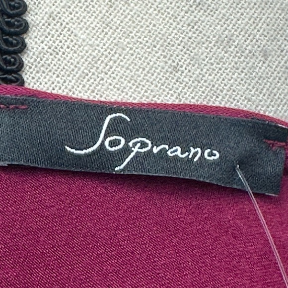 Soprano Long Sleeve V-Neck Tunic Top - Red / Maroon - size 2X - Picture 5 of 7